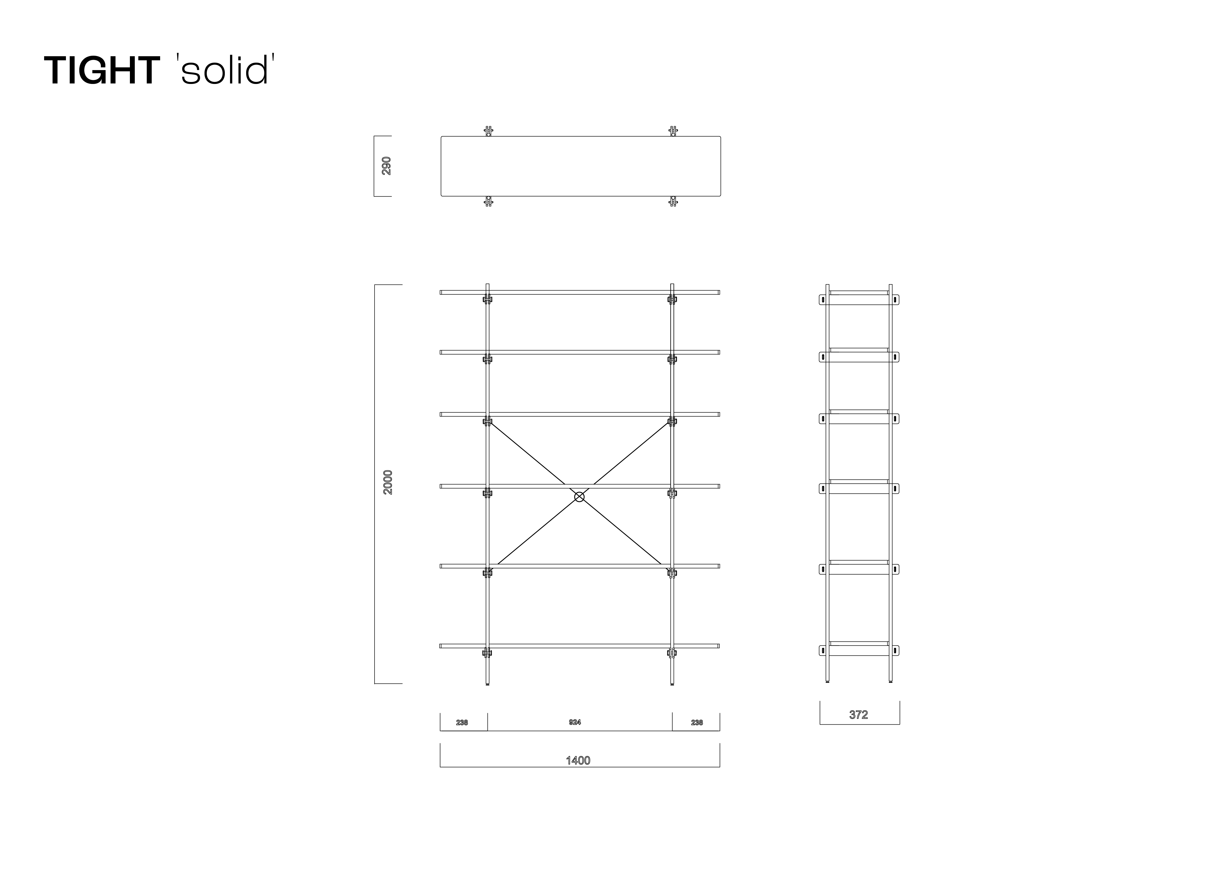 Offenes Design Regal mit Holzfachböden und Stahlrahmen, modernes Regalsystem Holz und Regal Stahl. grafik mit maßen.