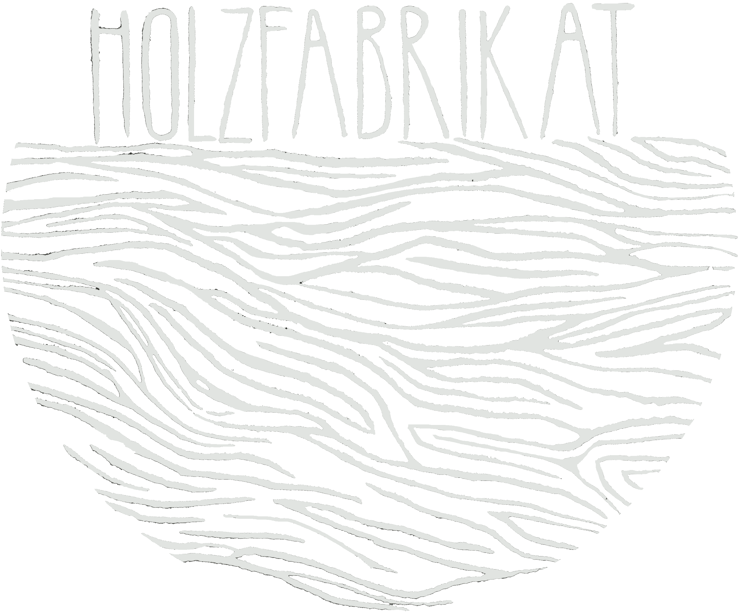 das bild zeigt das negativ vom firmenlogo holzfabrikat in weiss , hintergrund transparent 